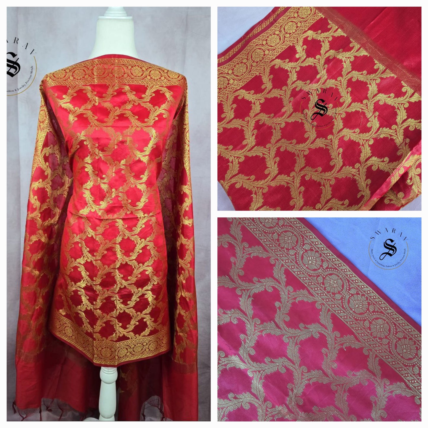 Banarasi Art Silk Dupatta with Zari weave. 2+ Colors inside. Length - 2.50 meter.