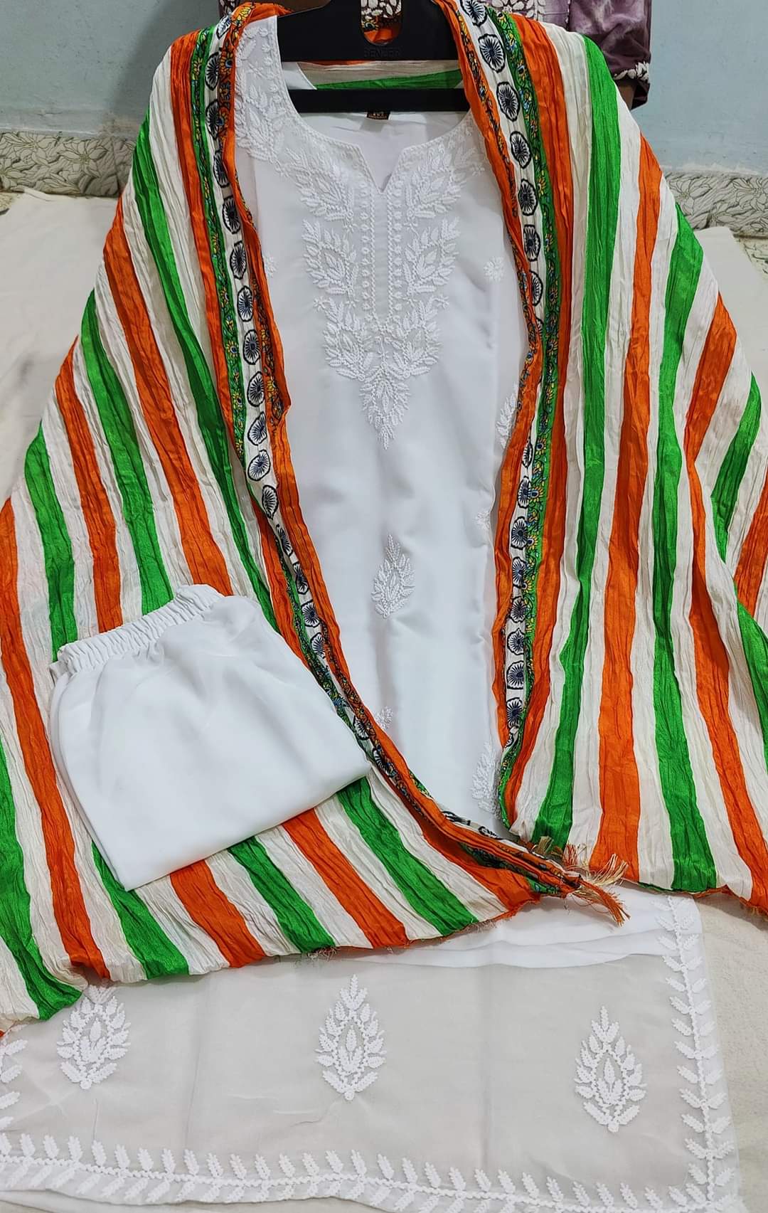 India Independence Tri color women's 3 pc Dress Set. Size - M to XXL.