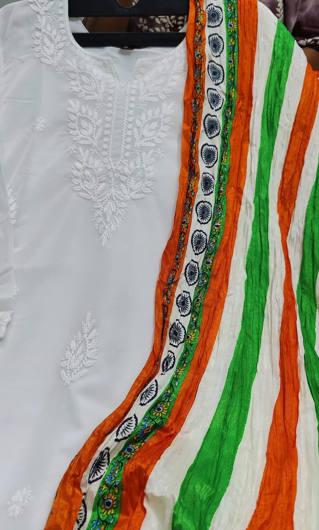 India Independence Tri color women's 3 pc Dress Set. Size - M to XXL.