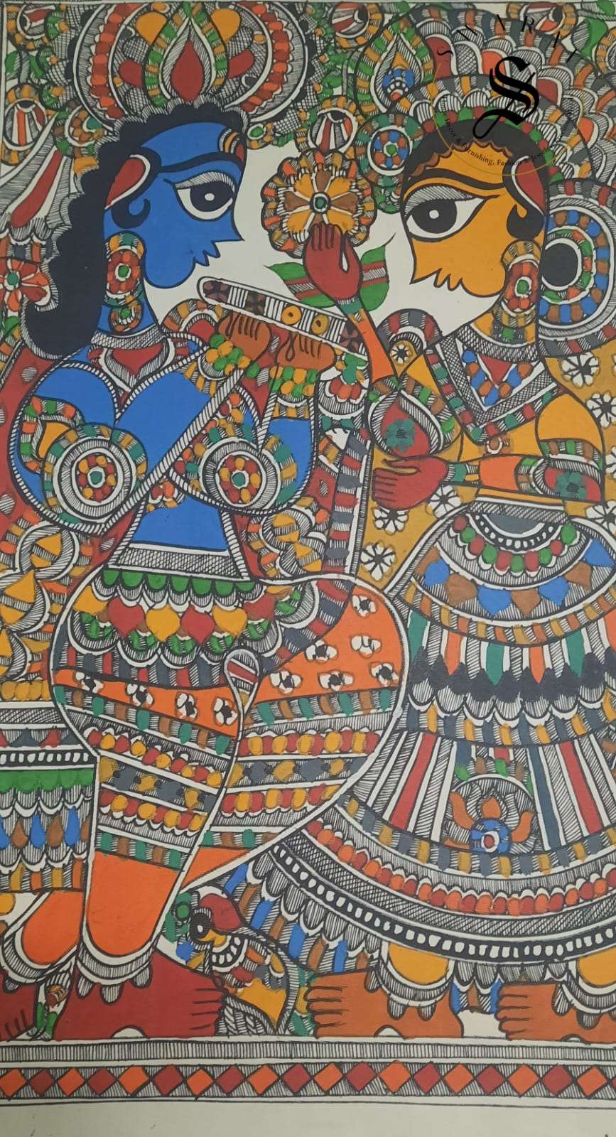 Madhubani or Mithila Painting –Radha Krishna, the eternal Love story.