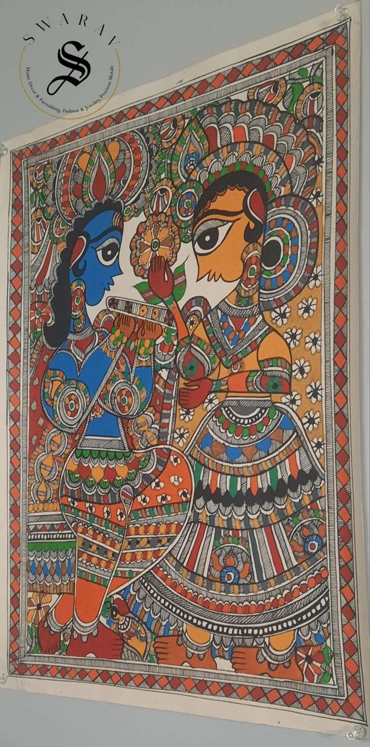 Madhubani or Mithila Painting –Radha Krishna, the eternal Love story.