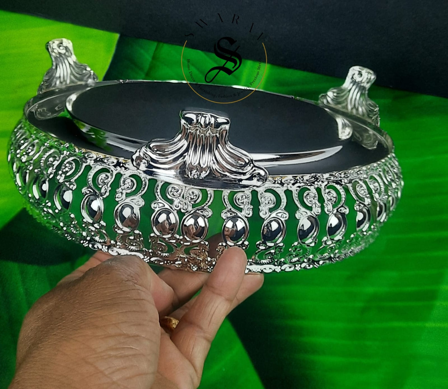 Imported German Silver Round Tray - 10 inch size