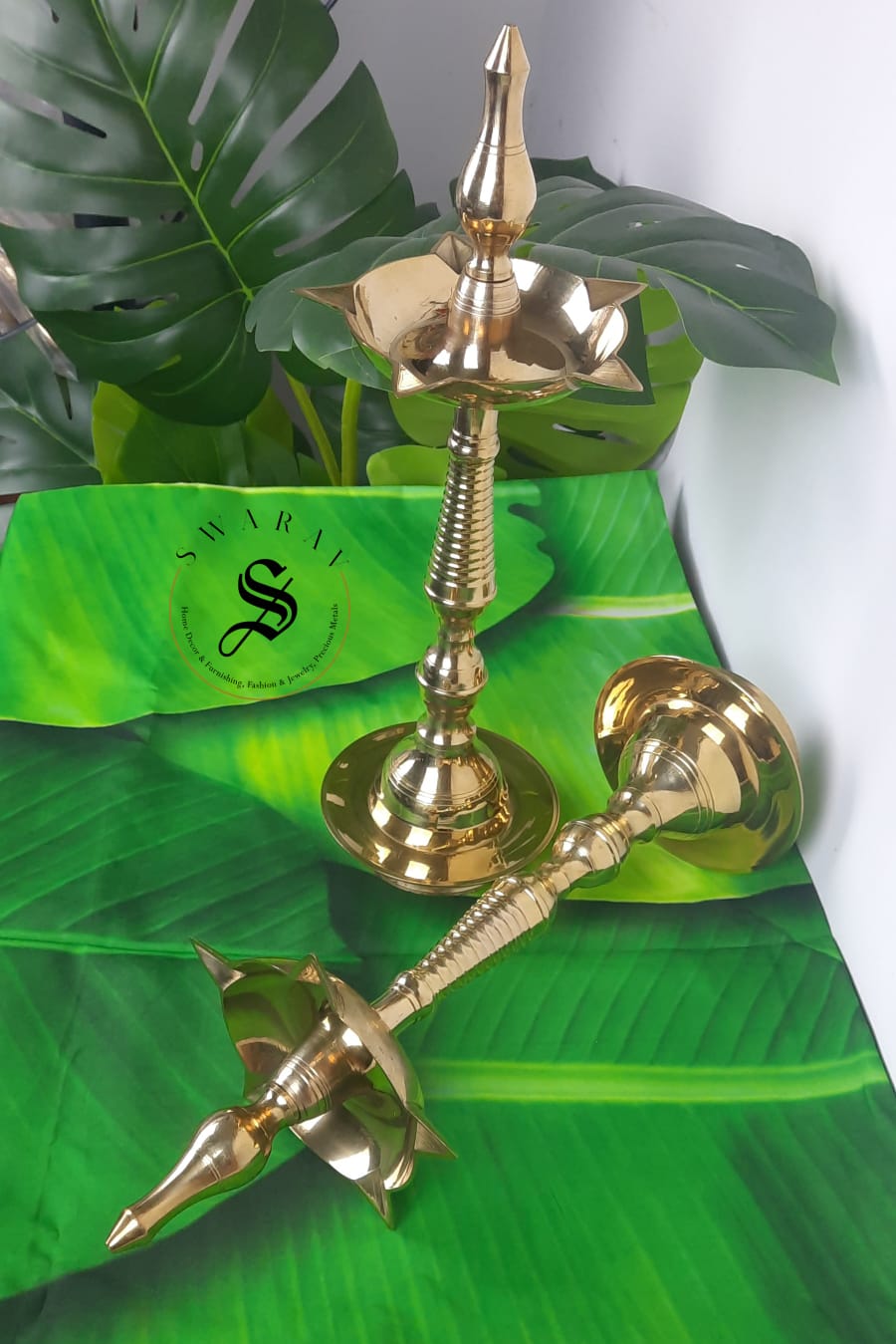 Brass Diya - Big 16inch Kerala Diya/ oil lamp - Set of 2