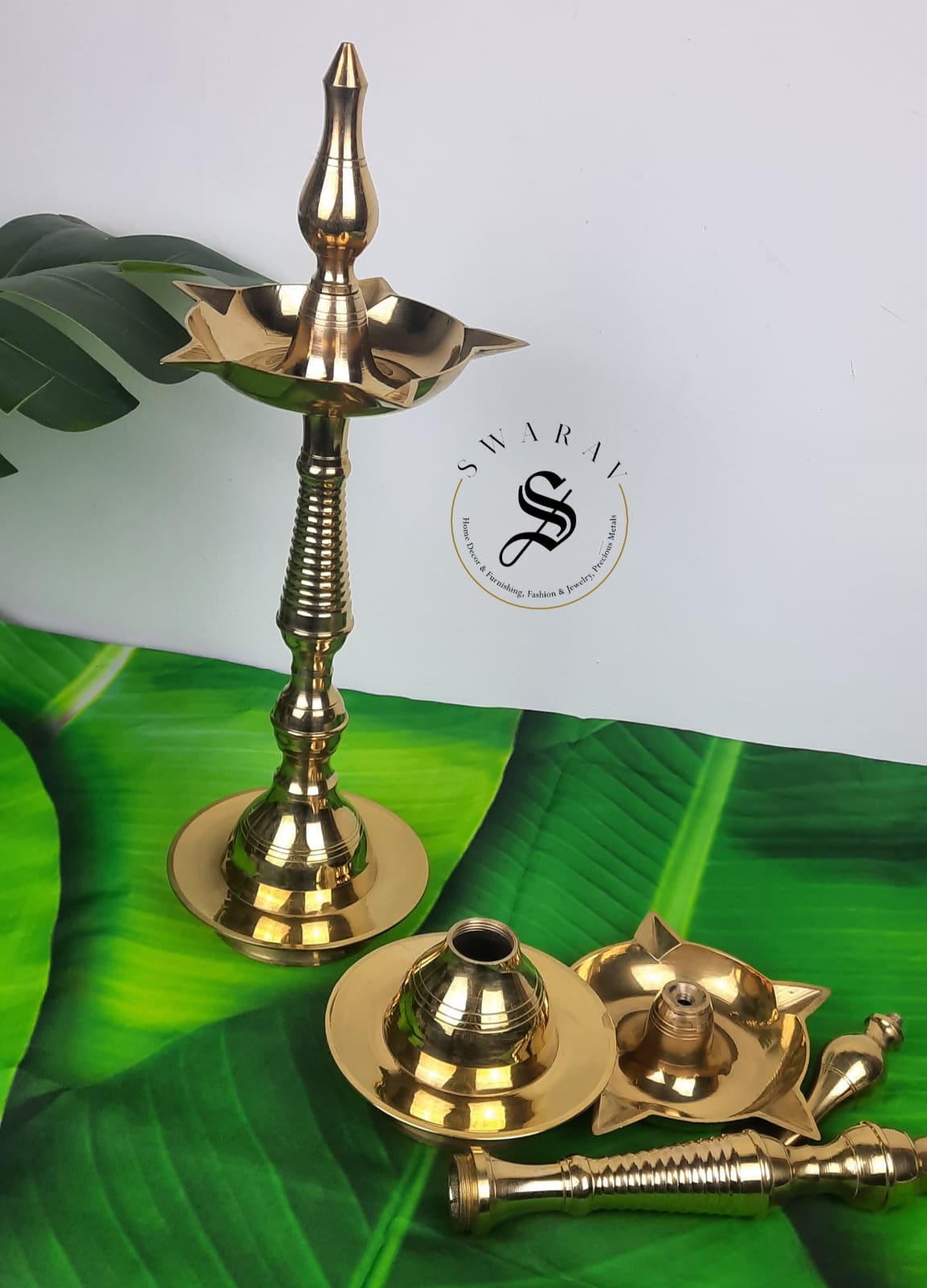 Brass Diya - Big 16inch Kerala Diya/ oil lamp - Set of 2