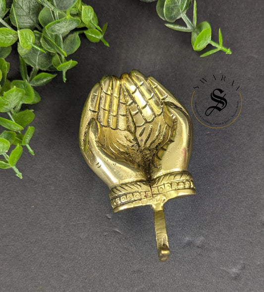 Two in One -  Pure Brass Offering Hand Diya/oil lamp Cum Aarti Diya.