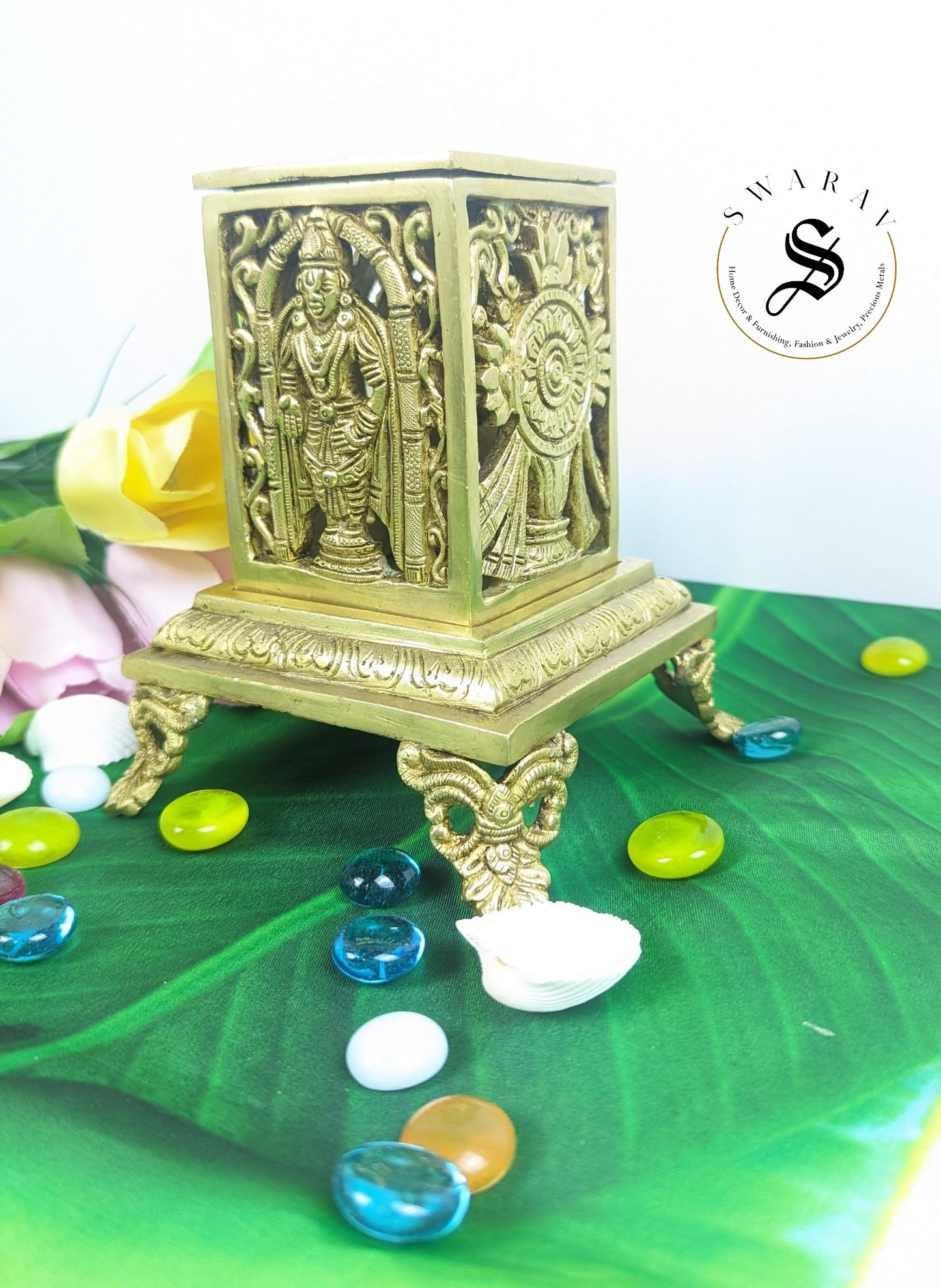 Pure Brass Multipurpose Balaji Dhoop/Diya Stand.