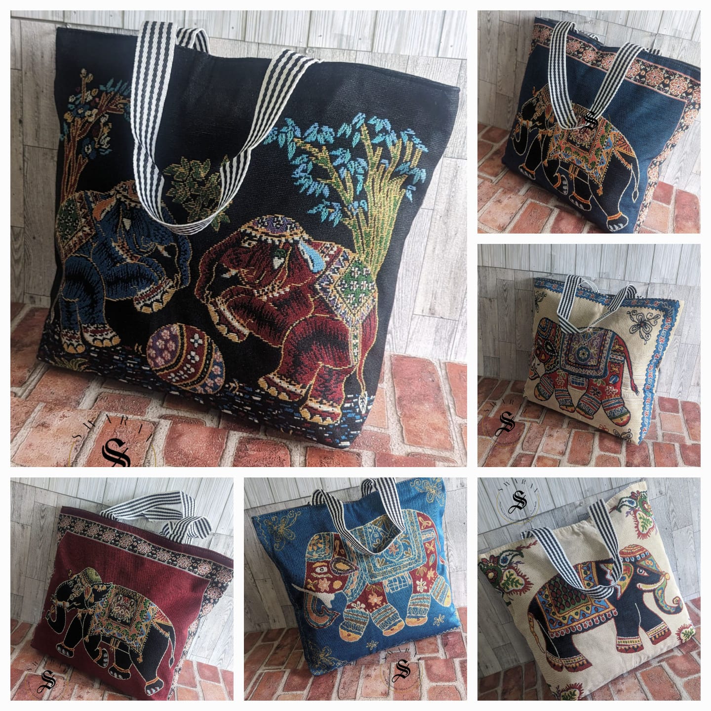 Ethnic Khadi cotton Big size Beach/ Tote Bag with premium fabirc lining inside. Size : 18 by 15 by 4 inch. Pack of 6.