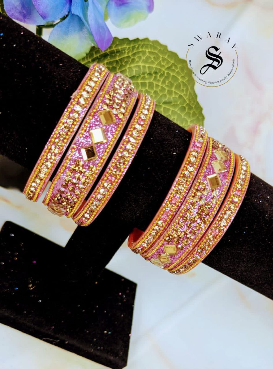 Lakh ( Epoxy ) Bangles Set - Multi combinations in One Set. ( SAFFRON )