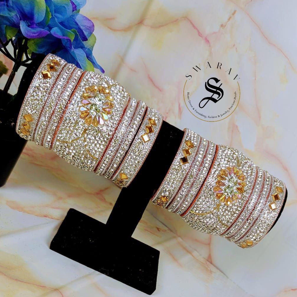 Lakh ( Epoxy ) Bangles Set - Multi combinations in One Set. ( SILVER )