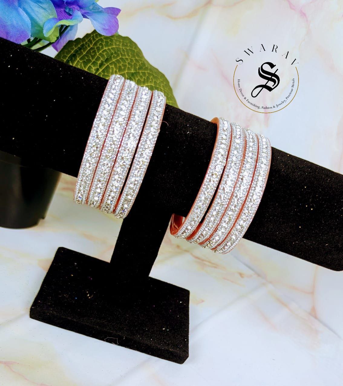 Lakh ( Epoxy ) Bangles Set - Multi combinations in One Set. ( SILVER )