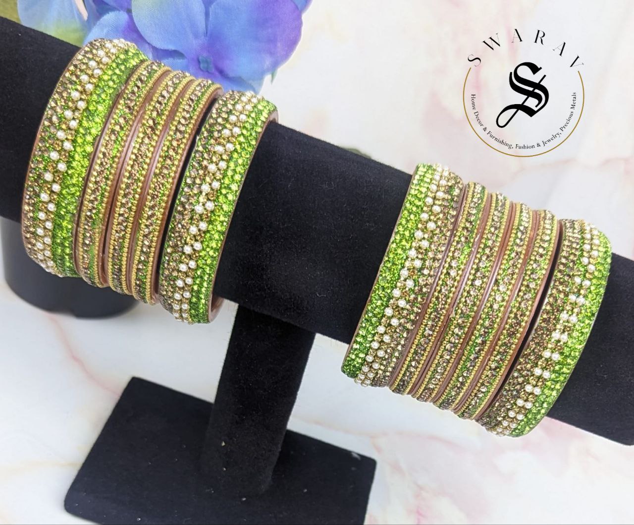 Lakh ( Epoxy ) Bangles Set - ( PARROT GREEN)