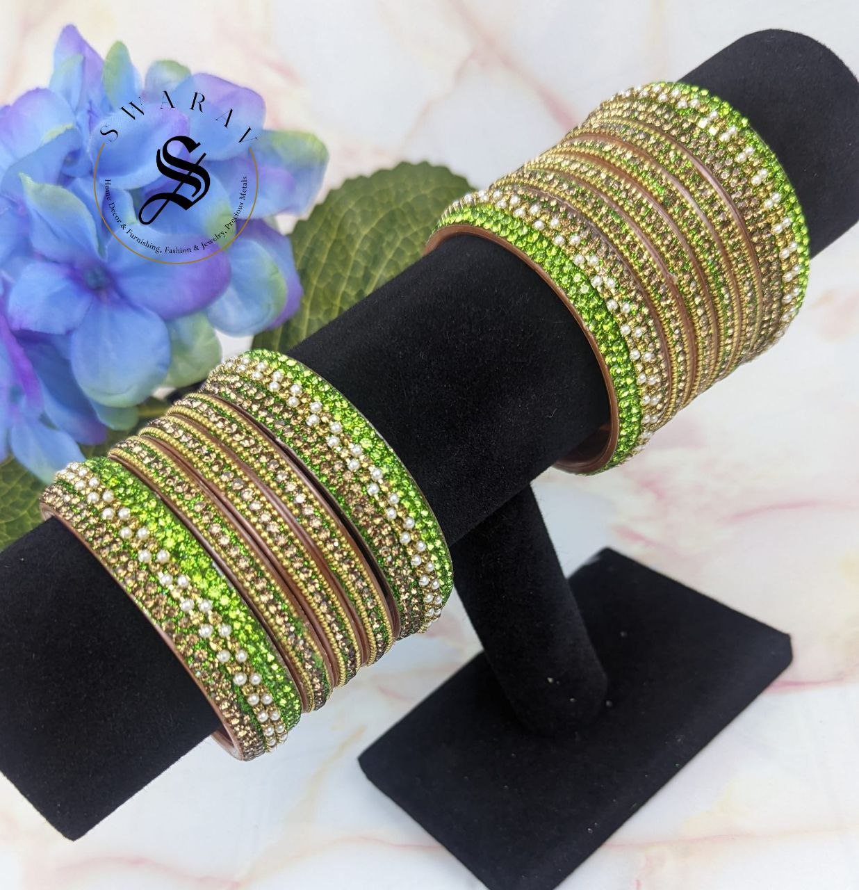 Lakh ( Epoxy ) Bangles Set - ( PARROT GREEN)