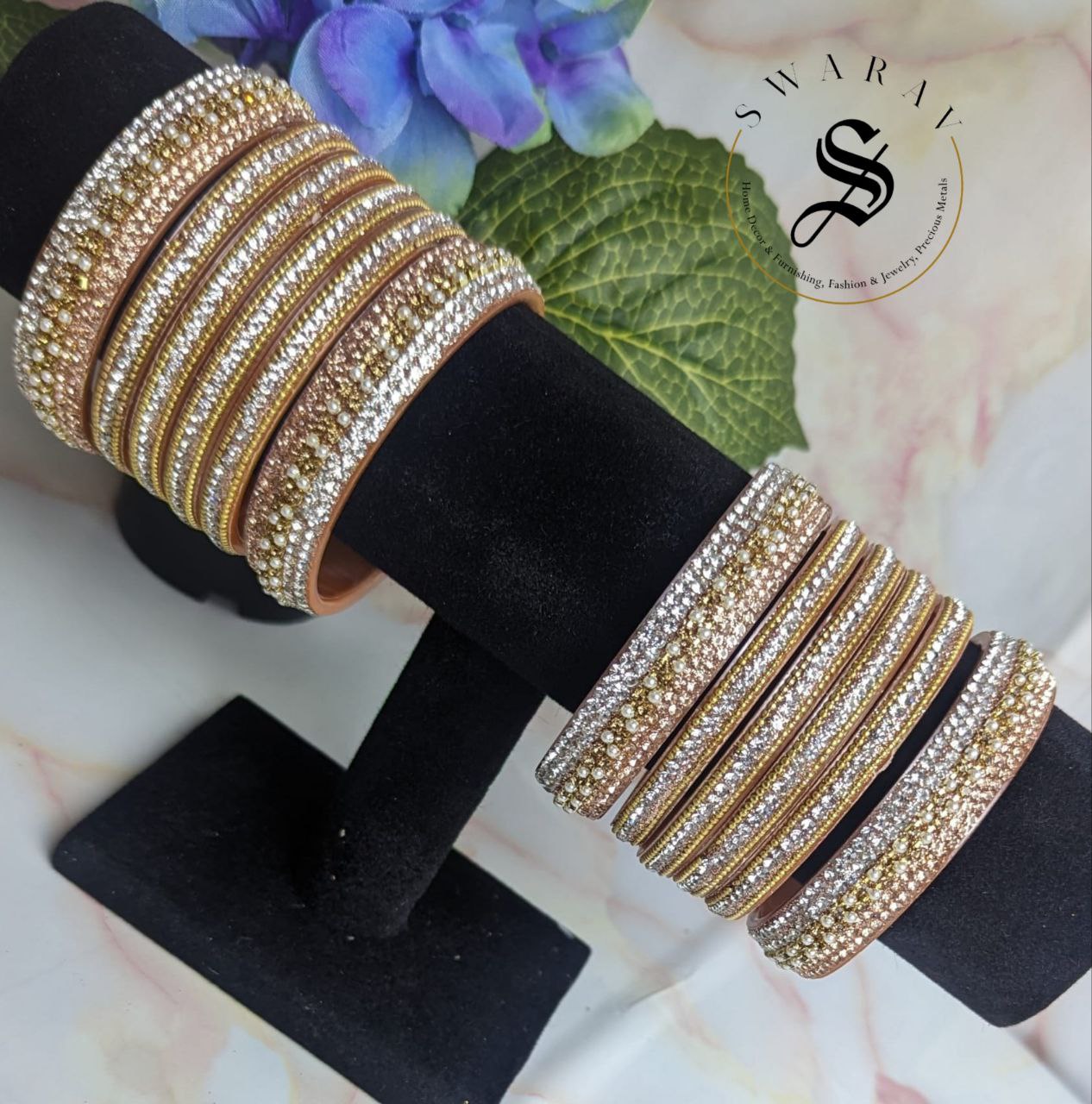 Lakh ( Epoxy ) Bangles Set - (WHITE)