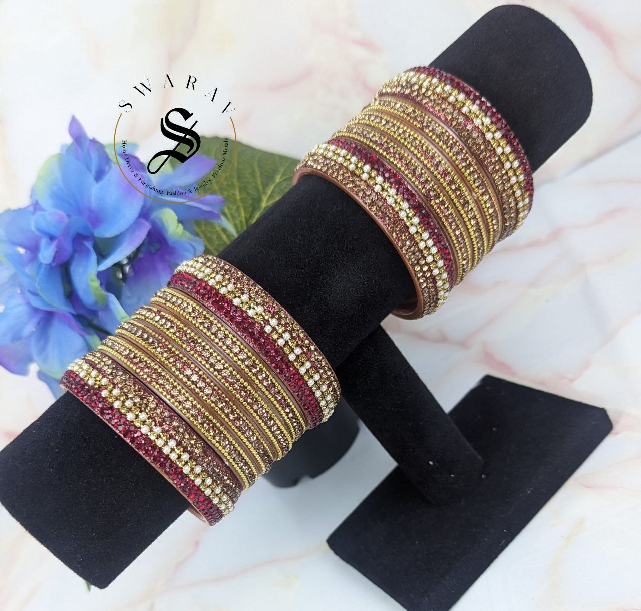 Lakh ( Epoxy ) Bangles Set - ( MAROON)