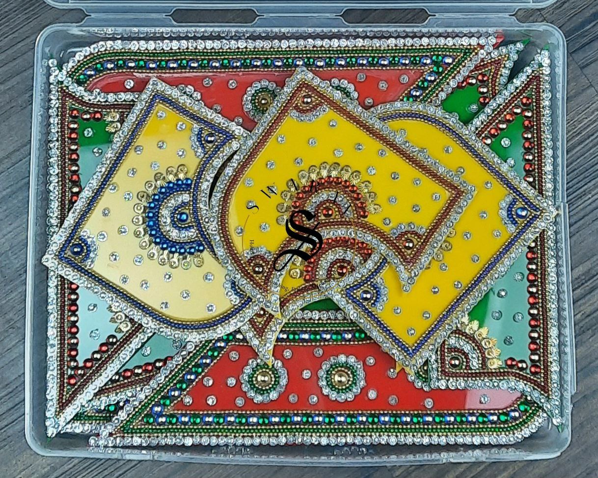 Acrylic Rangoli - Set of 13 pieces. 17 inch Multi Color.