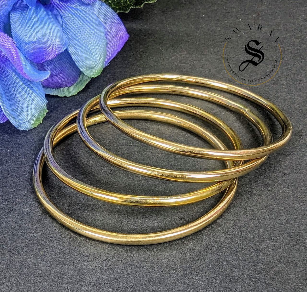 Panchaloham / Aimpon Bangles - Set of 4. Design 2. Size - 2.4 and 2.6