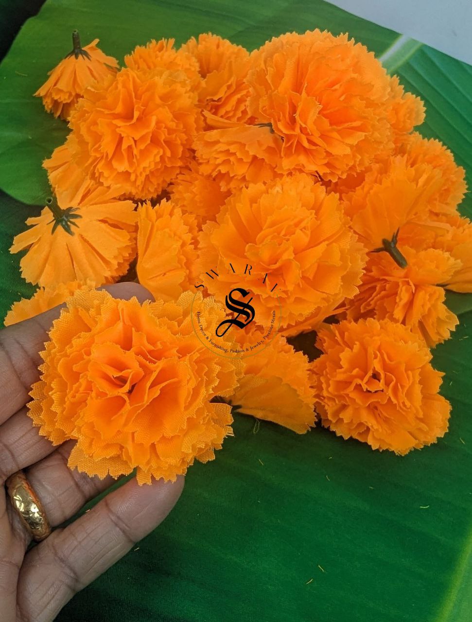 Artificial Marigold flowers - (Pack of 60)