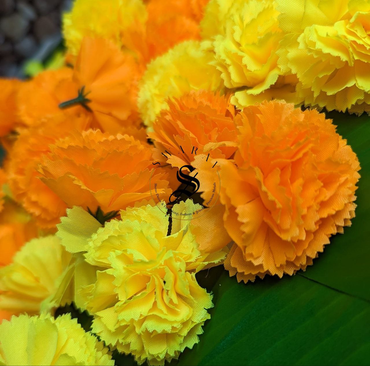 Artificial Marigold flowers - (Pack of 60)