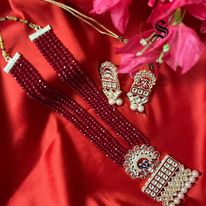 Crystal 5 layer Haar with matching earrings.