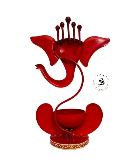 Table/Shlef Decor - Wrought Iron Tea light Ganesha. ( D3)