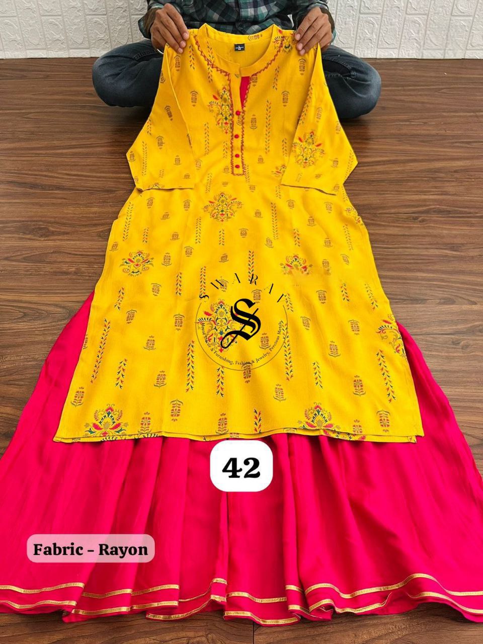 Rayon kurta Sharara Set. Size - XL.