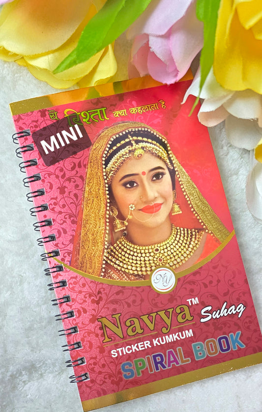 Navya - 960 count multi color and ONE size MINI plain spiral Bindi book.