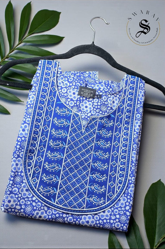 Pure Jaipur Cotton Women's Nighty / long gown/ Indian nighty. Size - L. Best fit up to XL