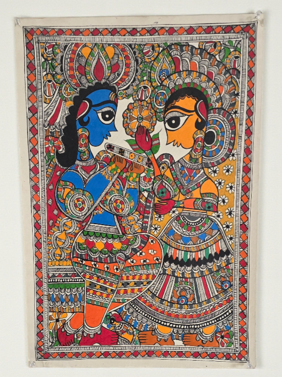 Madhubani or Mithila Painting –Radha Krishna, the eternal Love story.