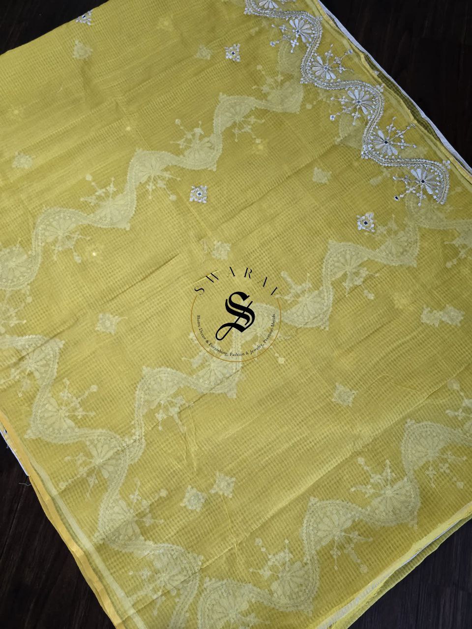 Soft cotton self check thread work Saree with matching work Blouse.