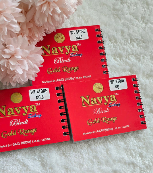 Pack of 3 - Navya multi-colored multi shape pocket size spiral Bindi book.