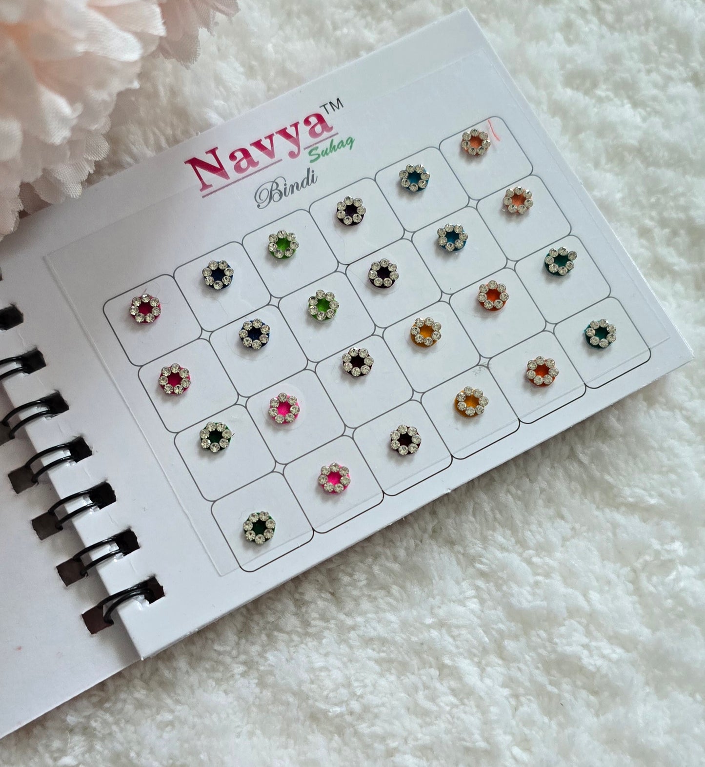 Pack of 3 - Navya multi-colored multi shape pocket size spiral Bindi book.