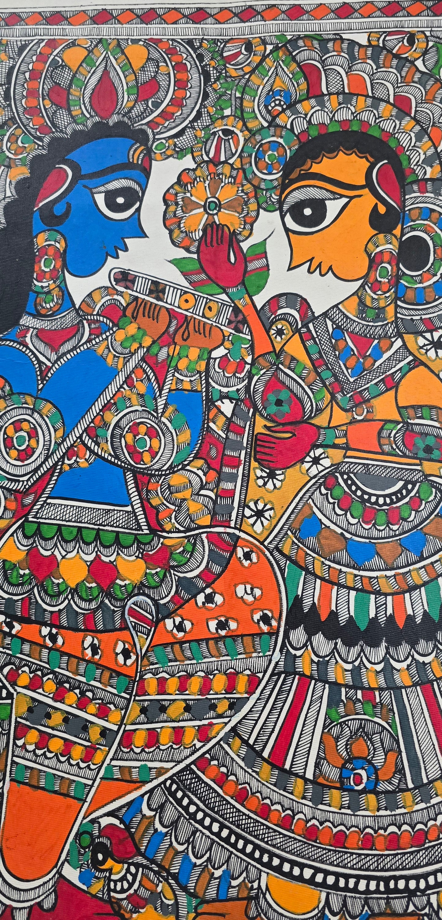 Madhubani or Mithila Painting –Radha Krishna, the eternal Love story.