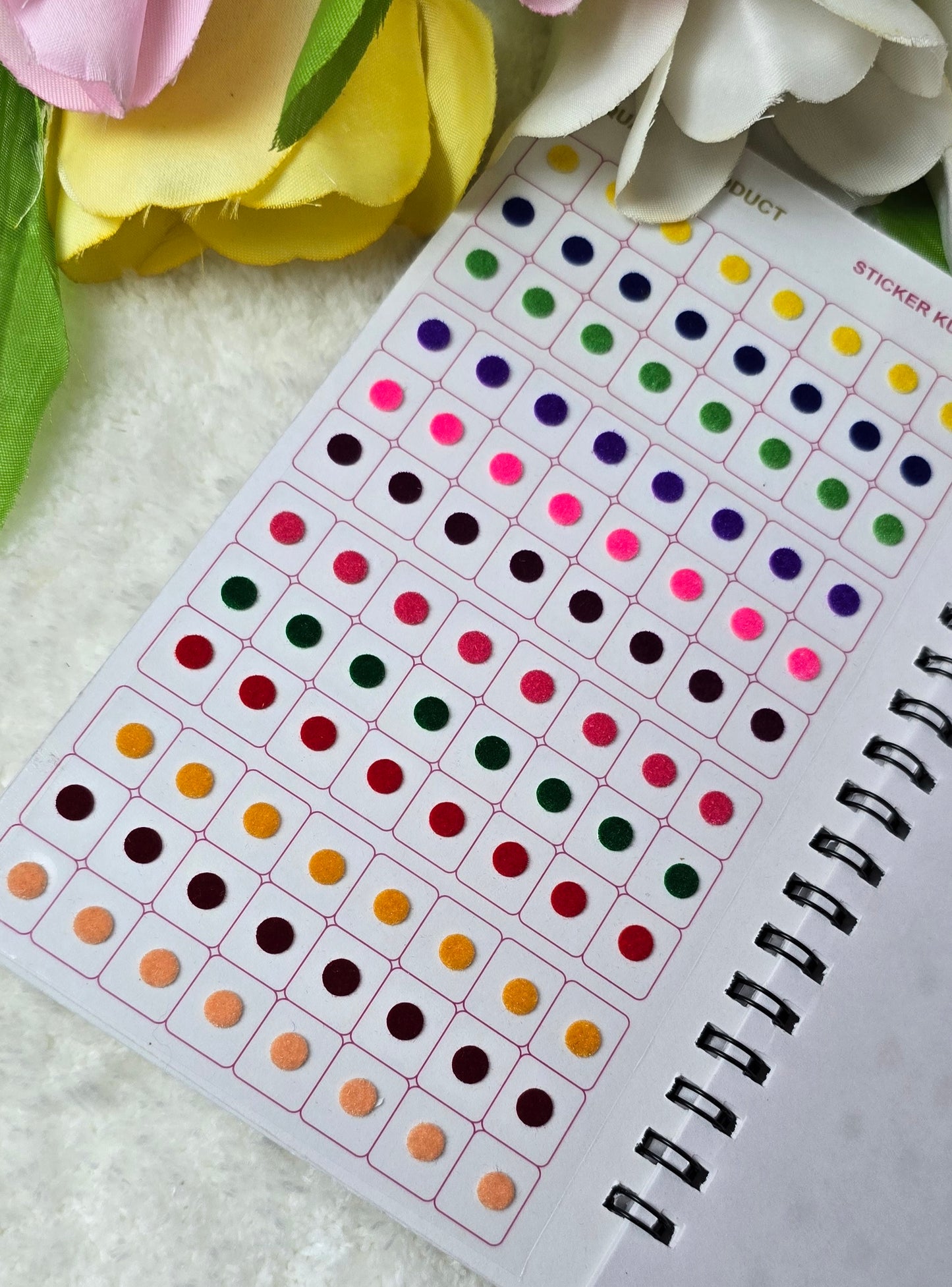Navya - 960 count multi color and multi size plain Bindi spiral book.