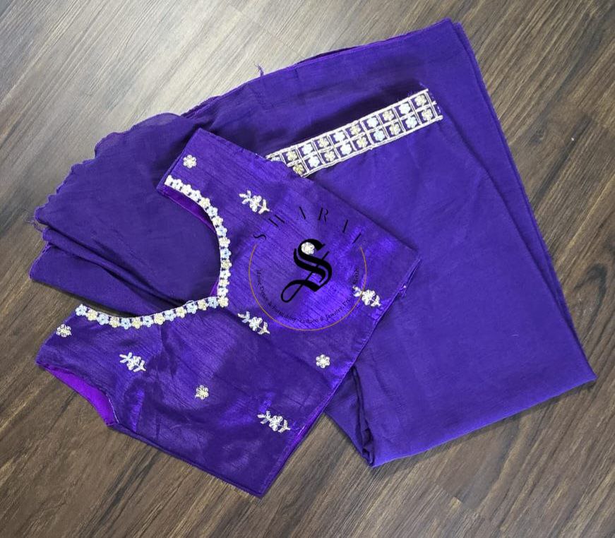 3pc palazzo koti set.  Color - Purple. Size - M. Fits upto XL with margin inside.