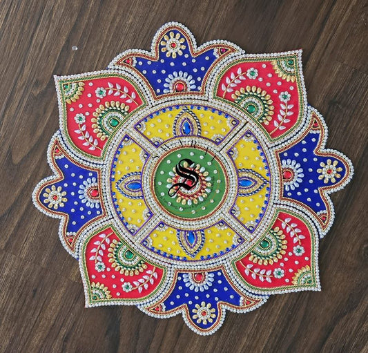 Handmade Acrylic Rangoli. Set of 13 pieces. Multi color. Size - 15 inch.