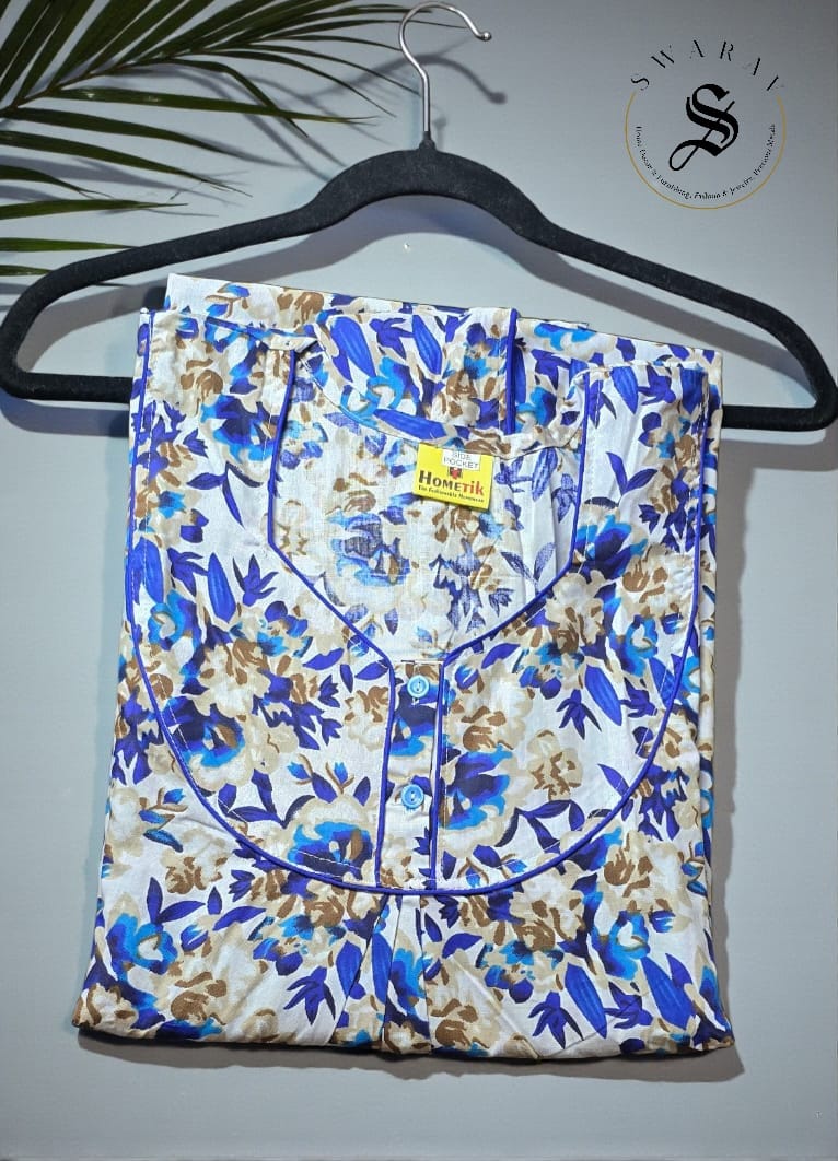 Pure Cotton Women's Nighty / long gown/ Indian nighty. Size - XL