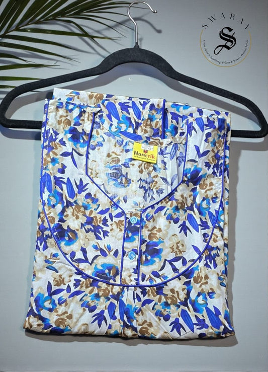 Pure Cotton Women's Nighty / long gown/ Indian nighty. Size - XL