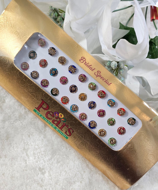Pearl Gold card Bridal Bindi. 12 design options.