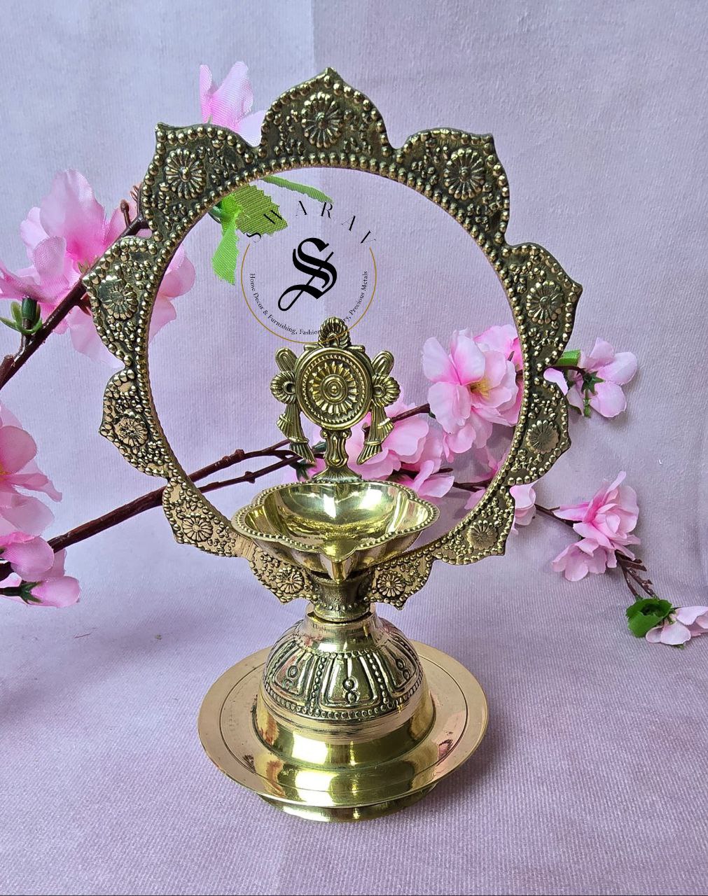 Brass Sankhu chakram diya. Set of 2.