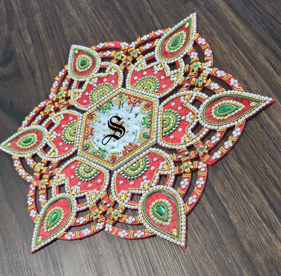 Handmade Acrylic Rangoli, set of 7 pieces. Size - 12 inch