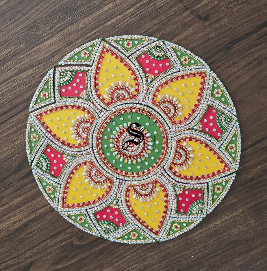 Handmade Acrylic Rangoli. Set of  26 pieces. Size - 12 inch.