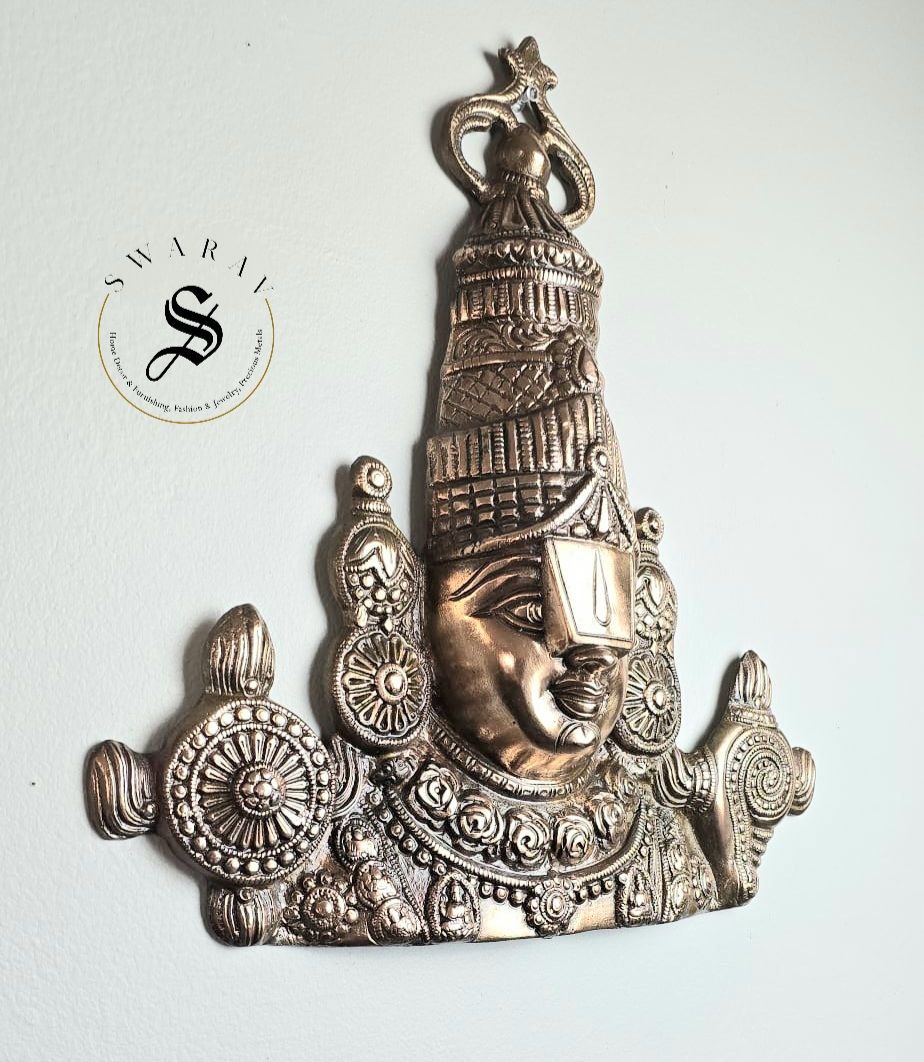 Black metal Balaji wall decor. Size  - 15 by 12 inch