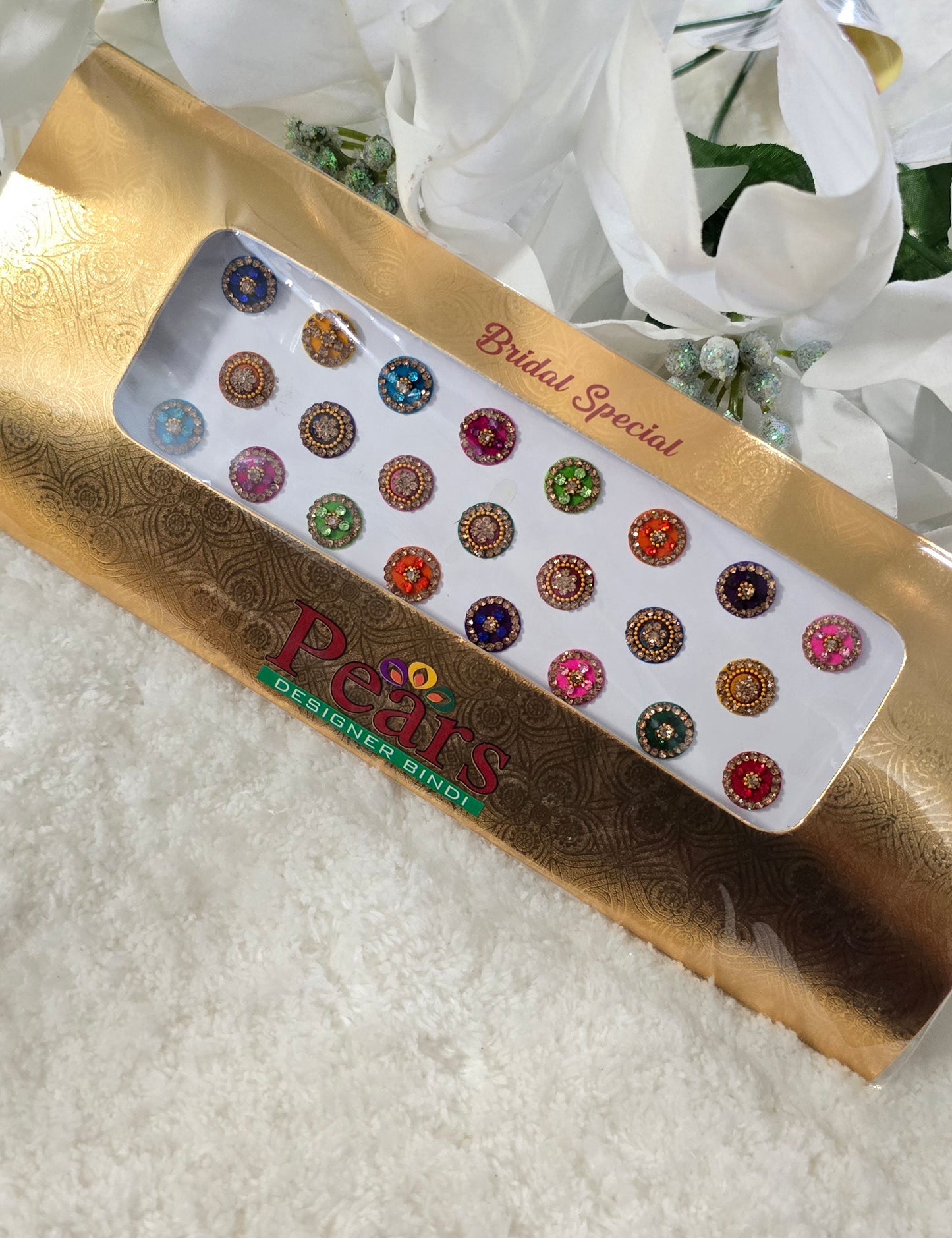 Pearl Gold card Bridal Bindi. 12 design options.