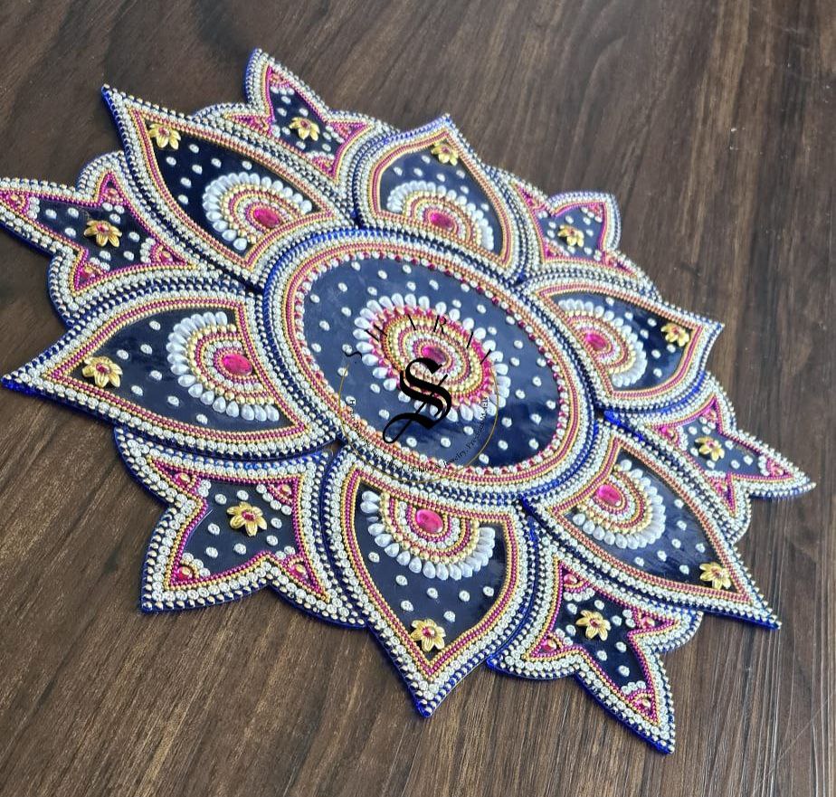 Handmade Acrylic Rangoli, set of 13 pieces. Size - 16 inches.