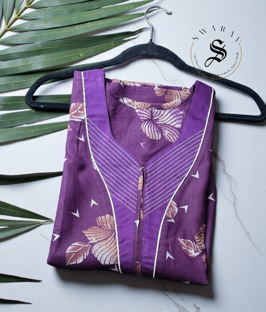 Premium Alpine fabric  night gown. Size - Best fit up to XL.