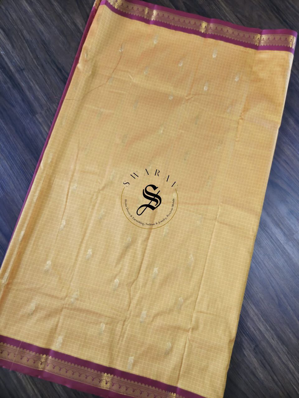 Soft silk Saree with gold zari weave heavy contrast pallu and FREE ready to wear contrast blouse . Color - Mustard yellow.