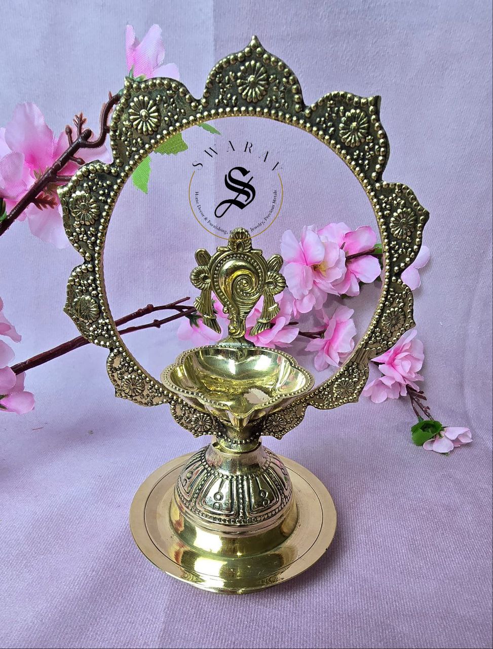 Brass Sankhu chakram diya. Set of 2.