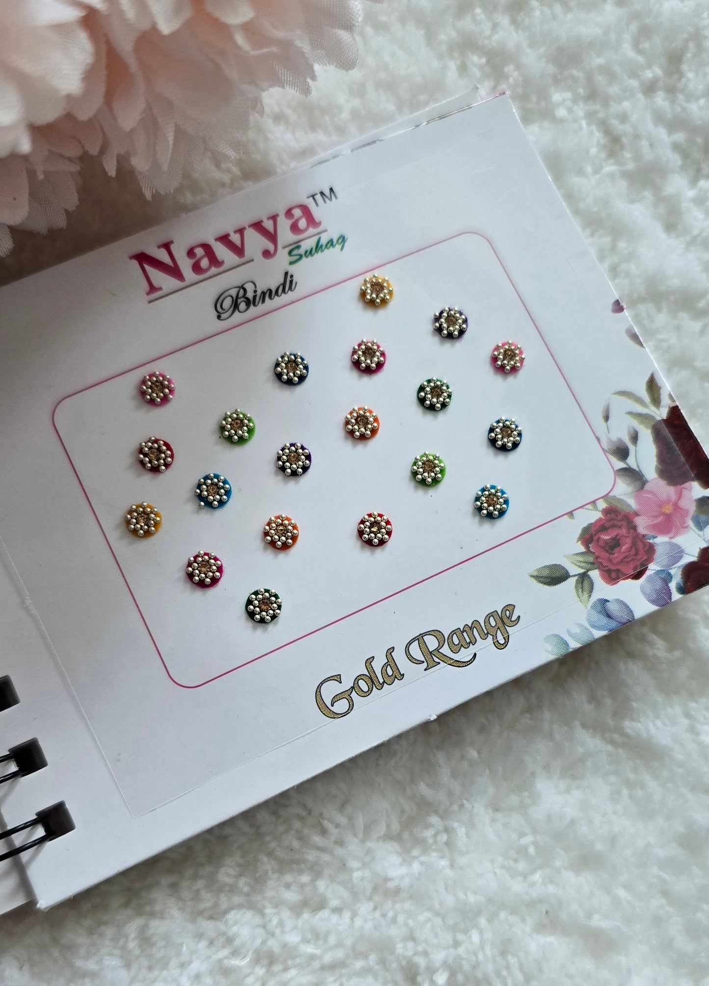 Pack of 3 - Navya multi-colored multi shape pocket size spiral Bindi book.
