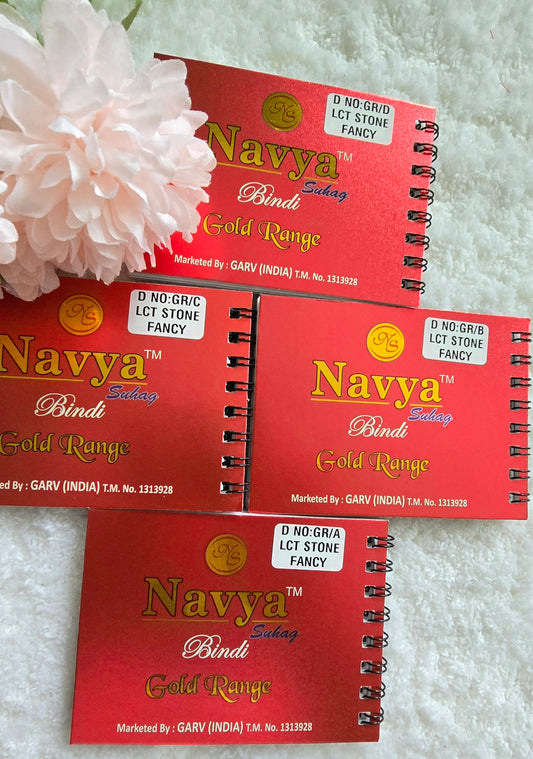 Pack of 4 - Navya multi-colored pocket size party wear fancy stone studded spiral Bindi book.