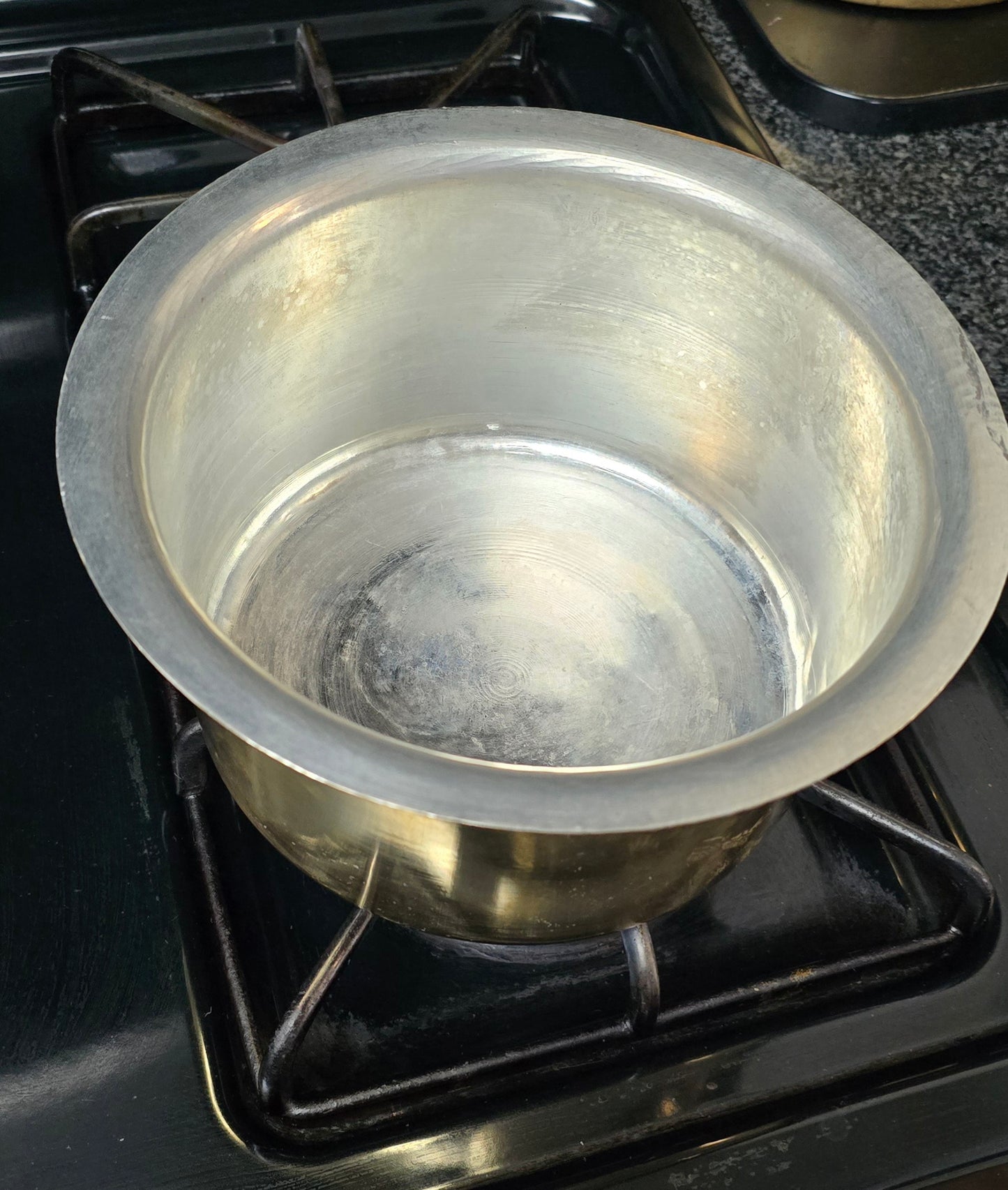 Pure Brass vessel with Tin coating. Set of 3. Capacity - 2 Liter. NOT INDUCTION CAPATIBLE. Design - 2.